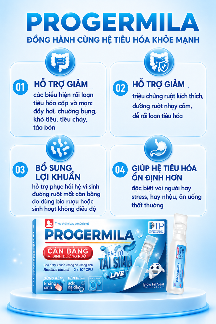Progermila đồng hành cùng hệ tiêu hóa khỏe mạnh
